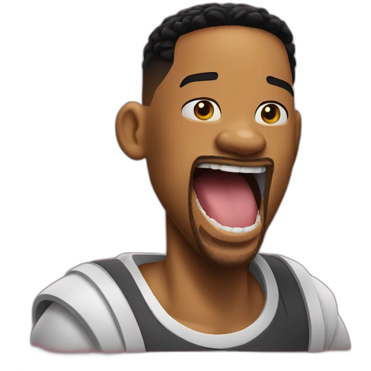 Will smith happy with your mouth a little open emoji