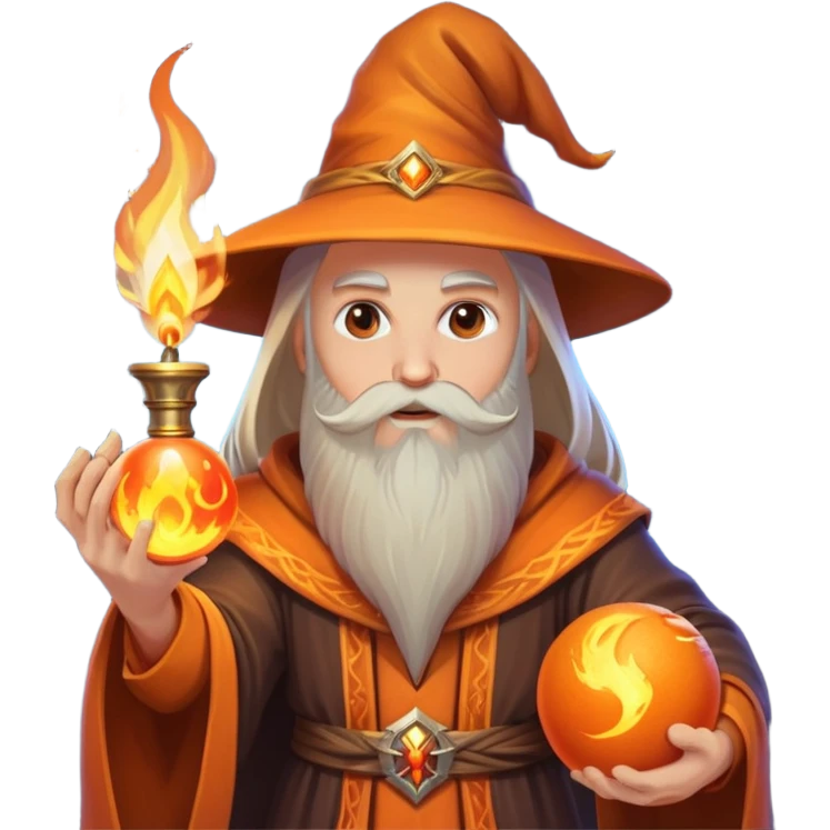 An mage wizard who is an expert on automation with fire emoji