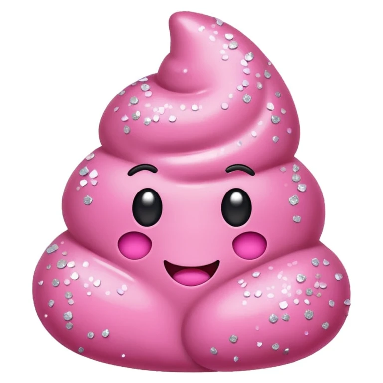 Pink poop with glitters on pink background  emoji