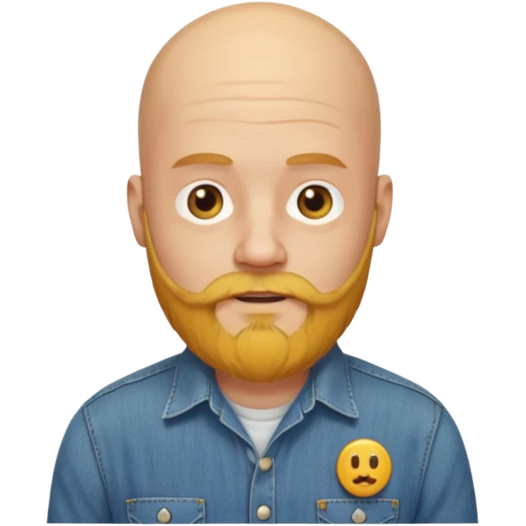 bald man with long yellow beard and shirts emoji