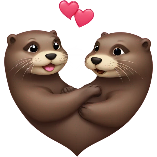 Two Otters making a heart emoji