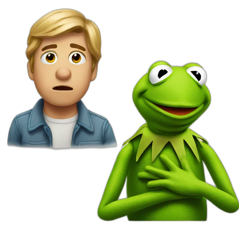 anxious kermit the frog emoji