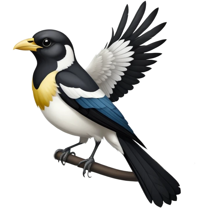 Yellow Billed Magpie (Pica Nutalli) emoji