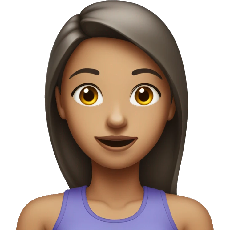 girl with beautiful mouth in gym clothes emoji