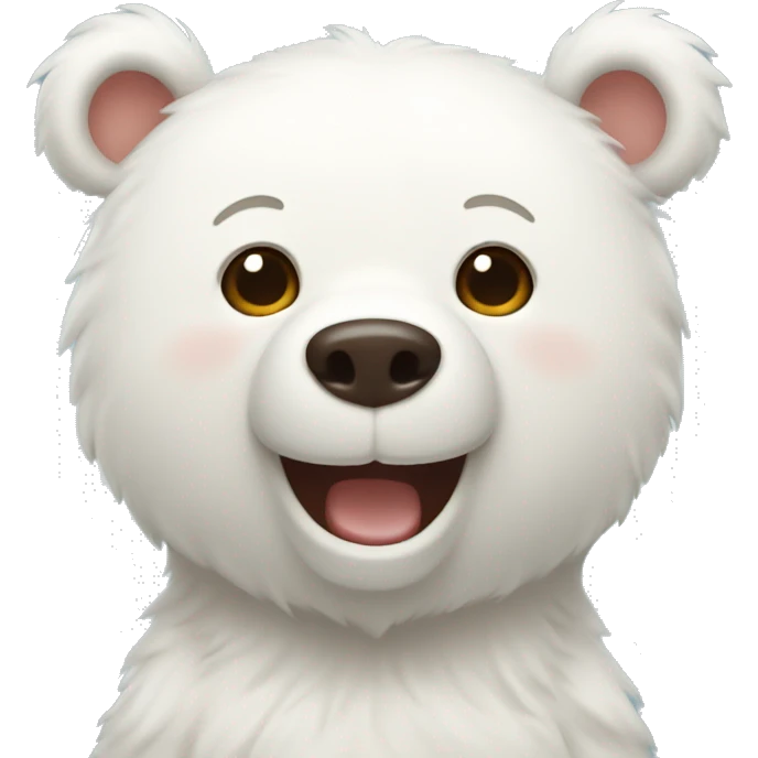 Happy white famale cute bear emoji