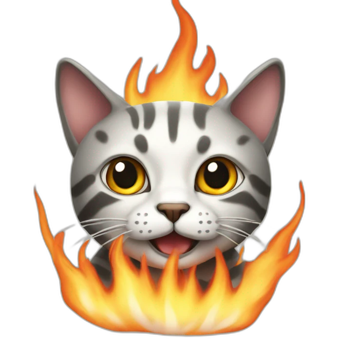 medicated cat burning emoji