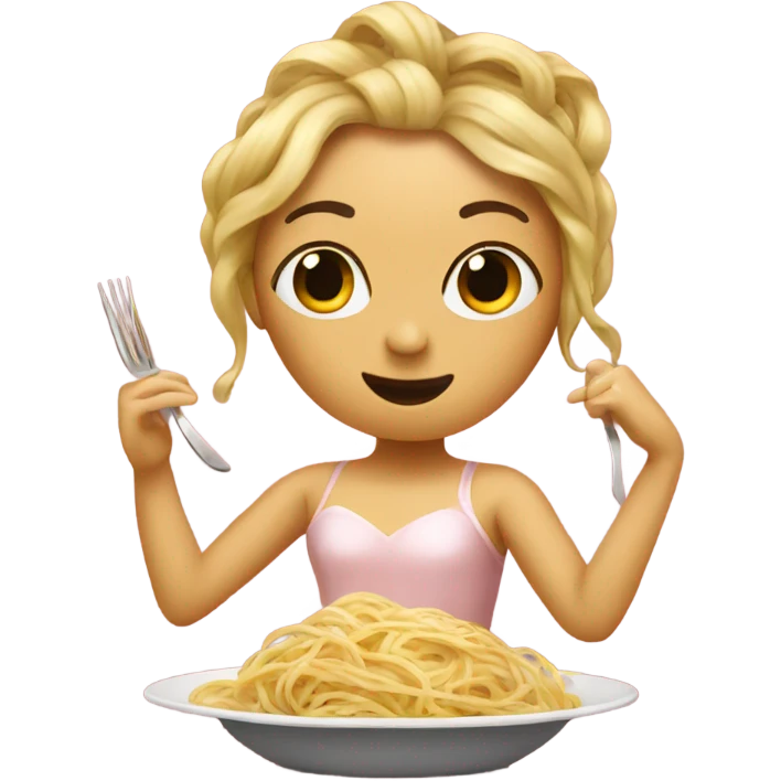 Ballerina eating spaghetti  emoji