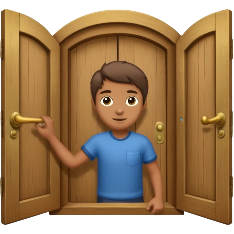 persona abriendo puerta emoji