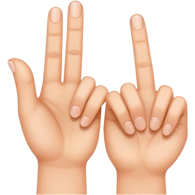two hands with index fingertips touching, thumbs straight to form an M  emoji