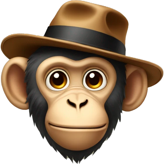 Monkey with  hat emoji