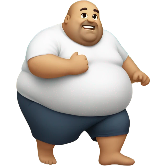 Fat man on beach crawling emoji