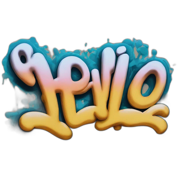 graffiti of the words "Hello" emoji