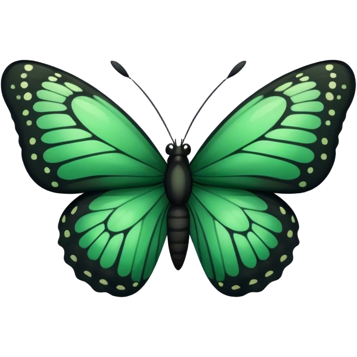 Black and dark green butterfly emoji