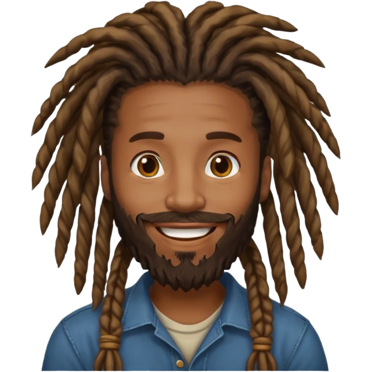 Black guy with dreadlocks and a beard emoji