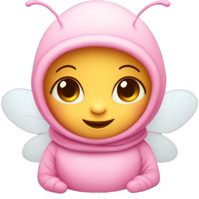 cute pink baby bee emoji