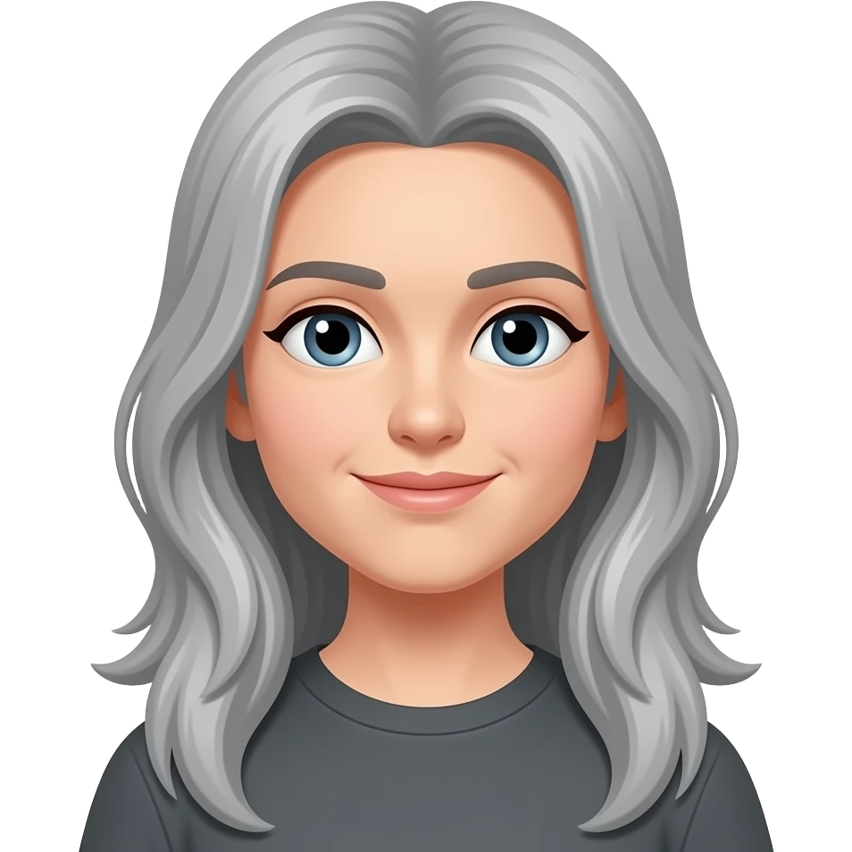 Long grey hair emoji