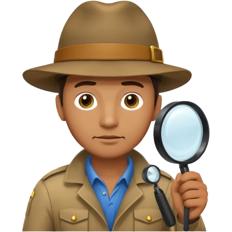Explorer Man with magnifying glass emoji