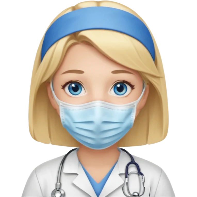 Nurse blue eyes blonde bob  emoji