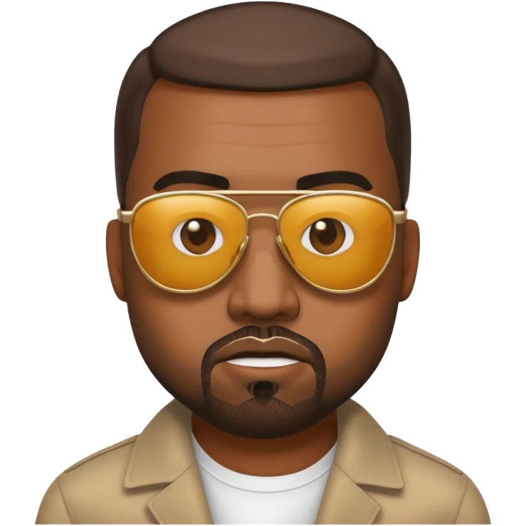 Kanye West emoji with sunglasses and a confident expression emoji