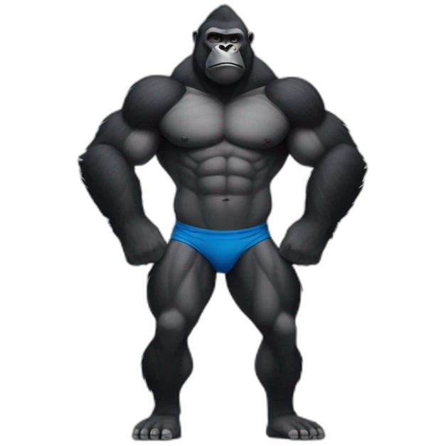 Strong gorilla who does fitness standing emoji