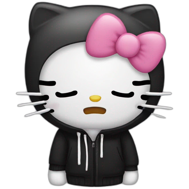Emo hello kitty crying  emoji