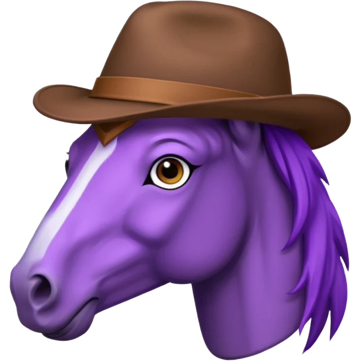 purple horse with brown hat emoji