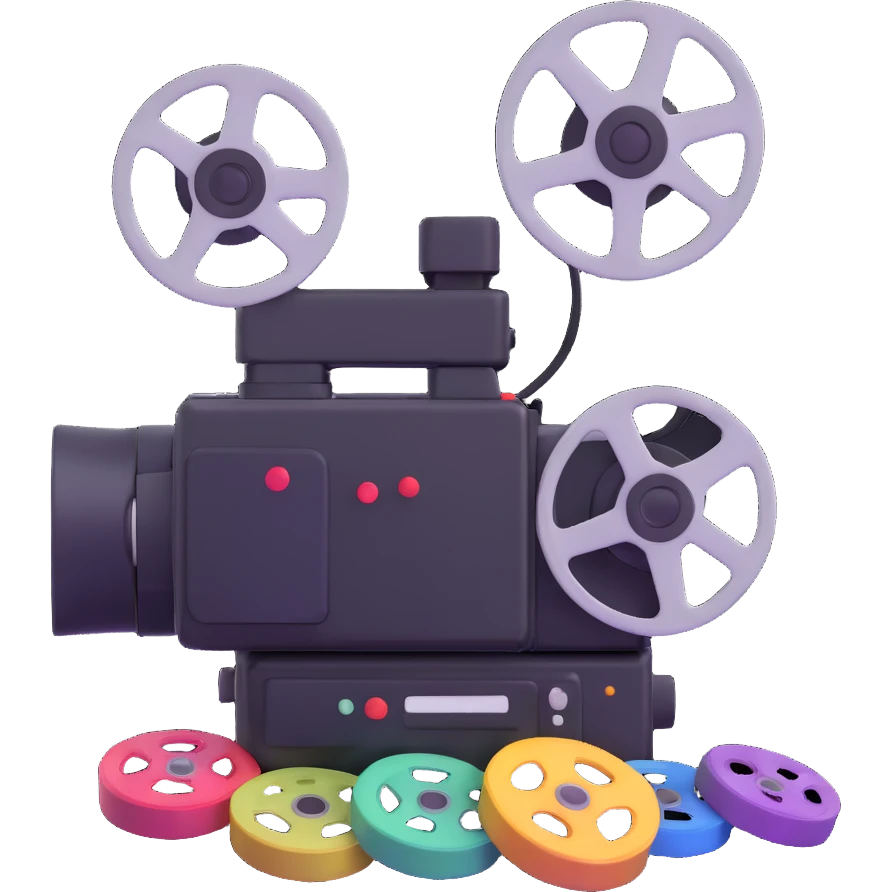 video camera with film reels emoji
