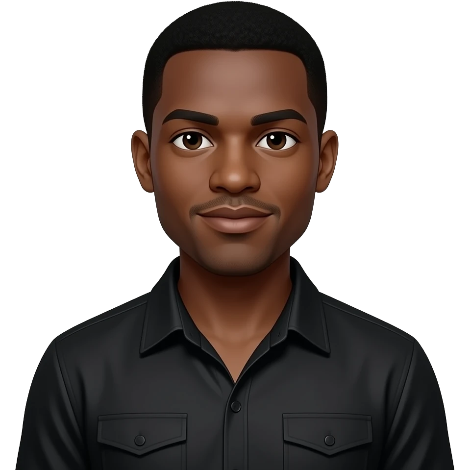 Fait un homme noir  dans un ensemble de la marquenaza noire emoji