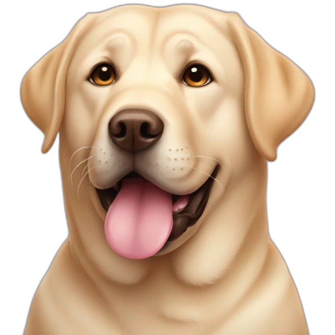 cute fat Labrador face with his tongue out  emoji