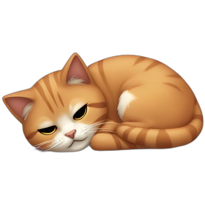 Gato durmiendo arriba de una chica emoji