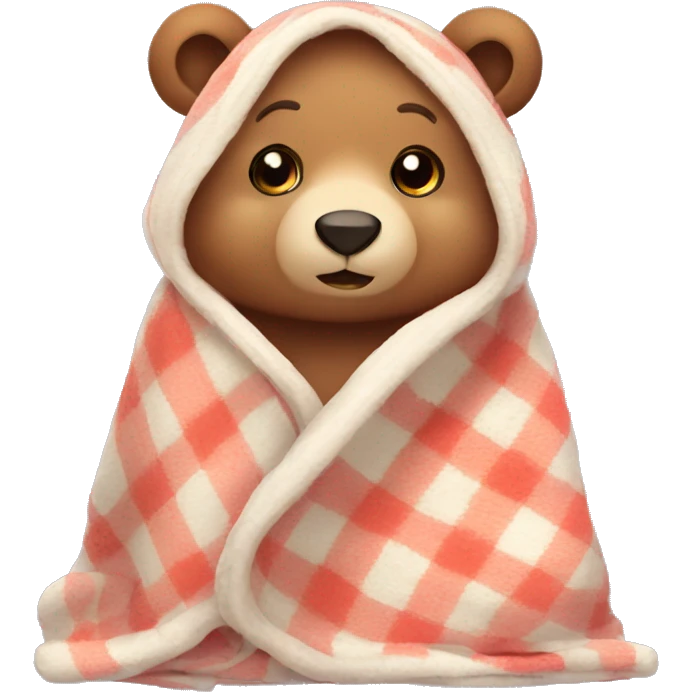 cute bear cozy in blanket emoji