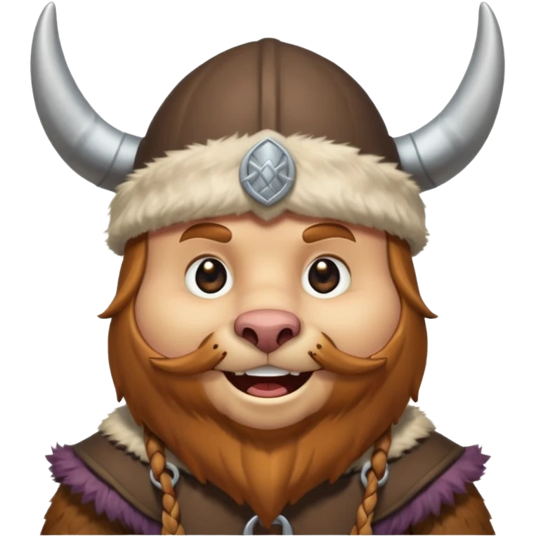 a cartoon Viking bear with horned cap emoji