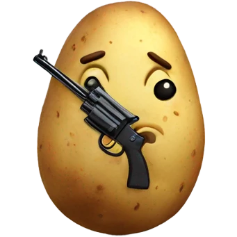Potato with a gun emoji