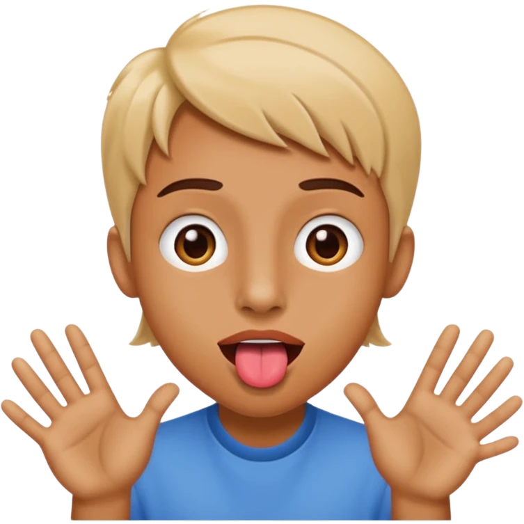 tongue out with hands￼ on the side emoji