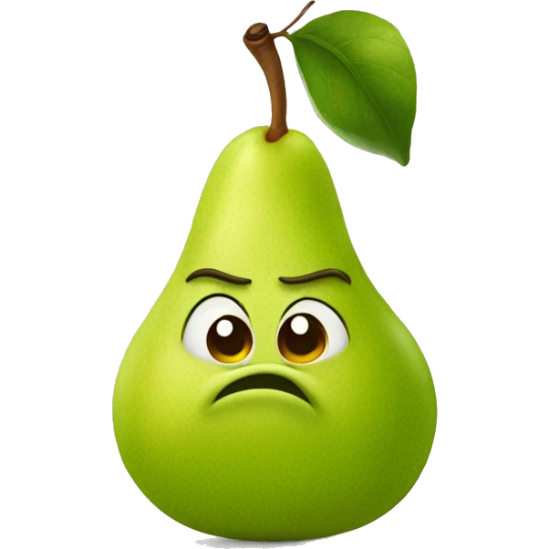 Pear pouting  emoji