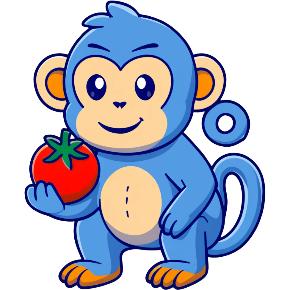 monkey eating tomato emoji