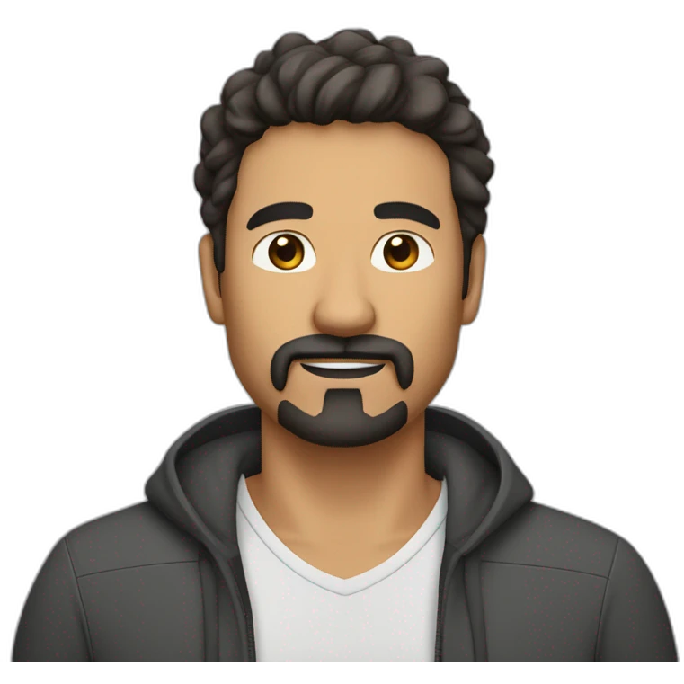 50 year old male with olive skin and dark hair and dark scruffy goatee emoji