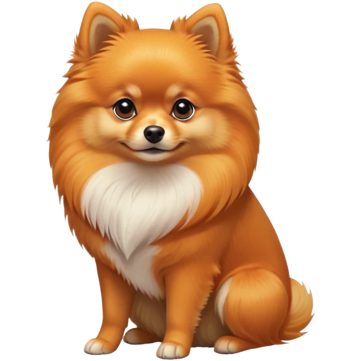 Cinematic Noble Orange Pomeranian Portrait Emoji, Poised and regal, with a compact, fluffy build and a meticulously groomed vibrant orange coat, deep-set soulful brown eyes, Simplified yet sharp and sophisticated features, highly detailed, glowing with a soft, dignified glow, high shine, intelligent and spirited, stylized with an air of elegance, focused and attentive, soft glowing outline, capturing the essence of a watchful and confident companion, so majestic it feels as though it could prance out of the screen with effortless authority! emoji