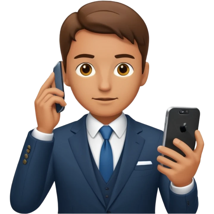 a boss with a smartphone emoji