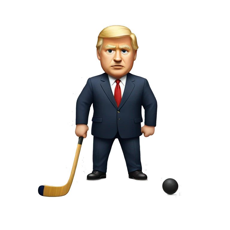 Fat president playing field hockey emoji
