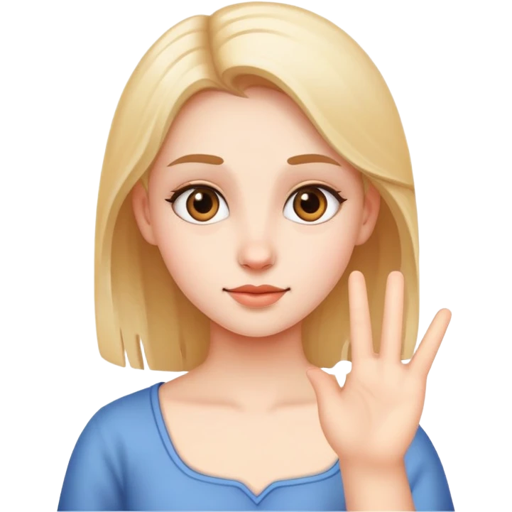 A girl show a like emoji