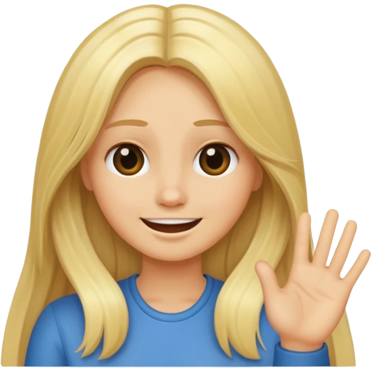 blonde female long hair saying stop smiling funny emoji