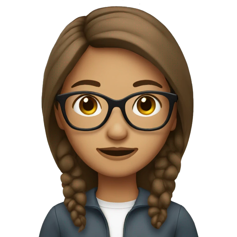 brown hair girl with glases emoji