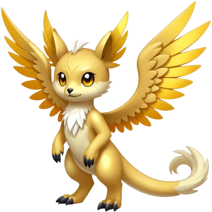 Anthro Sona Cool Edgy Cute Colorful Shy Winged Shiny Fakemon-Fantasy-Creature Full Body emoji