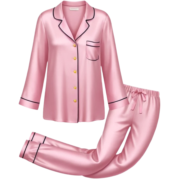 Light pink silk pyjamas set emoji
