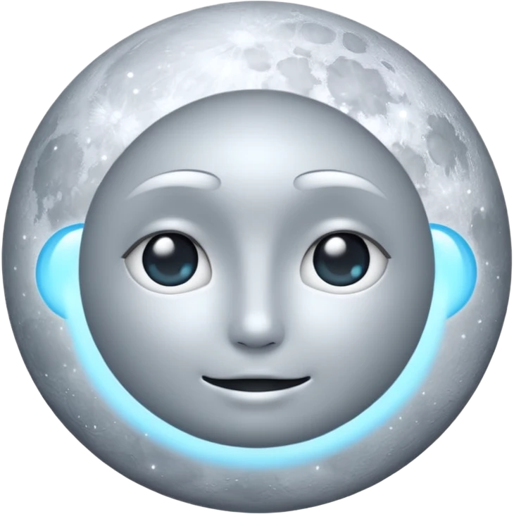 Gentle moon radiating emotional magic emoji