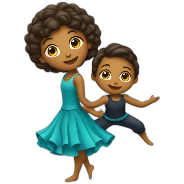 Une danseuse de jazz et son enfant  emoji