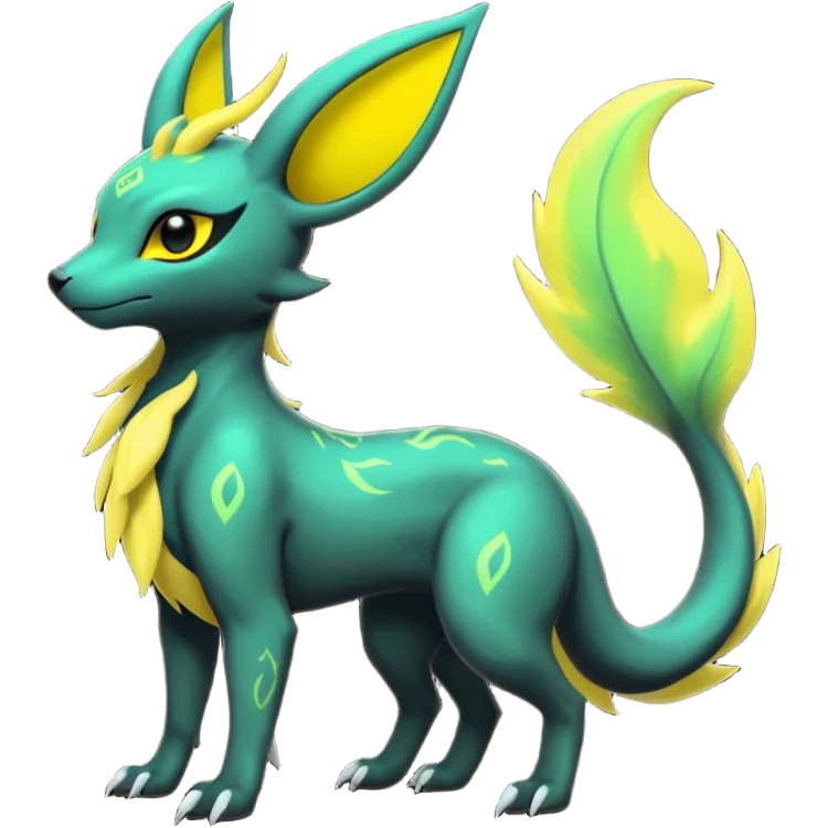 Dark Edgy Salandit-Leafeon-Umbreon-Fakémon-hybrid-creature (full body)  emoji
