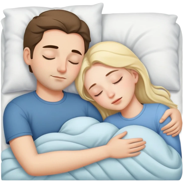 Guy and girl sleeping together emoji