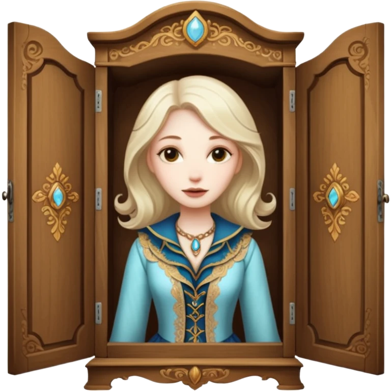 A character from the fairy tale Beauty and the Beast: the lady who was turned into a wardrobe by magic. She retains the wardrobe's original form and has an anthropomorphic face. emoji